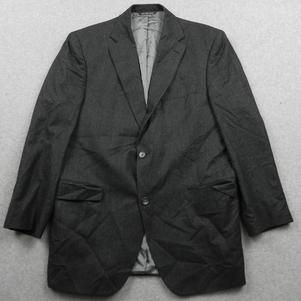 Jack Victor Blazer Mens 40R Super 120s Wool 2-Button Suit Jacket Coat Gray